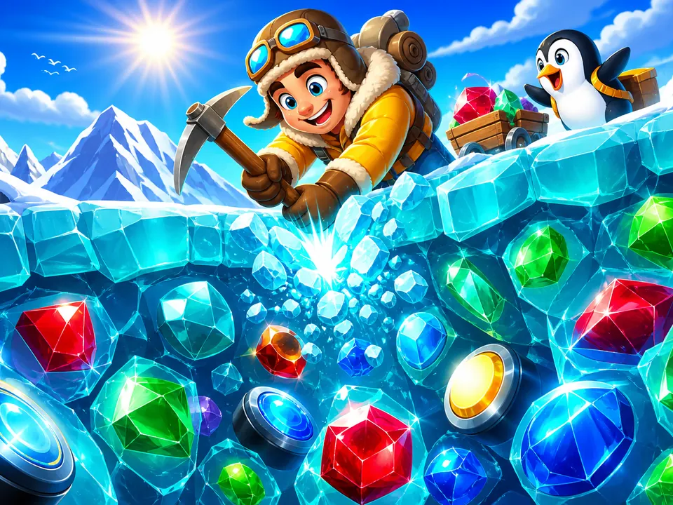 Crevasse Miner ice layers and gems