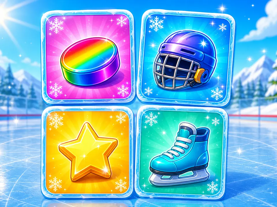 Puck Pairs memory cards on ice